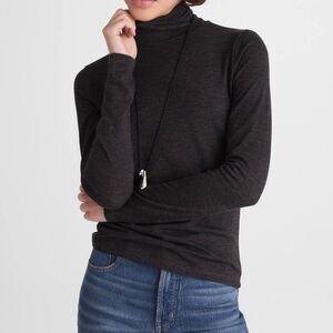 Madewell Wool Cashmere Turtleneck Top Quiet Luxury Spring Layering Basic S